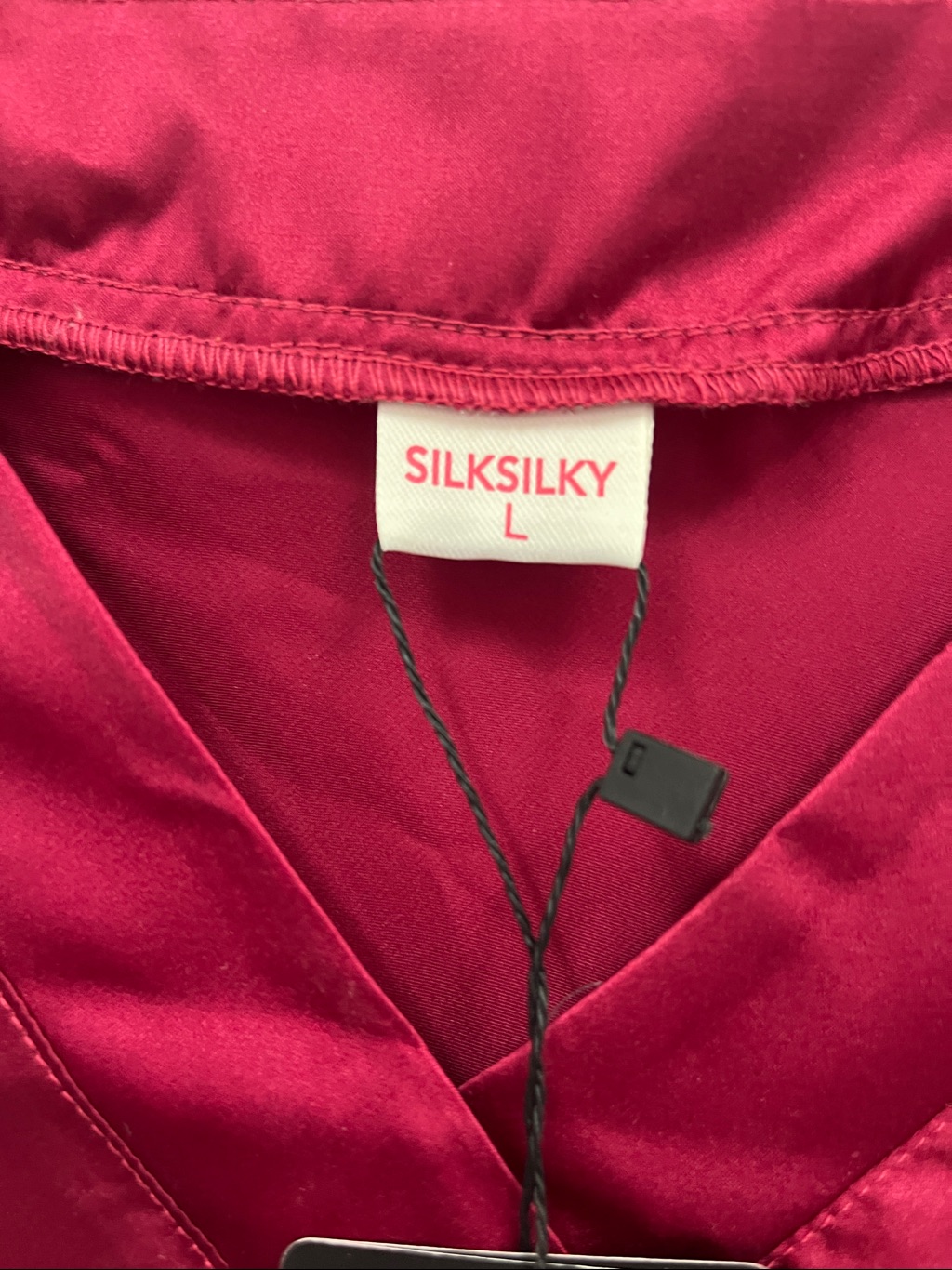 Women's 100% Silk Silksilky Satin A-Line Dress In Deep Magenta Size L — image 2 of 7